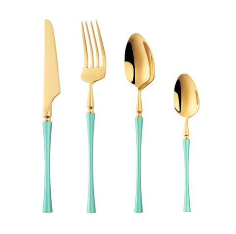 Green-Gold Utensil Set