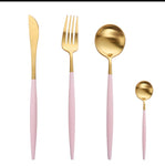 Pink/Gold Utensil Set (4pc)